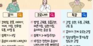 코로나 바이러스와 독감 인플루엔자 증상 차이점